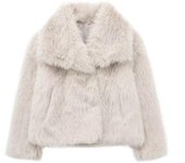 Chaqueta recordada con Cremallera de Piel sintética para Mujer Abrigo de Invierno de manga Larga