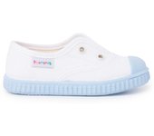 Pisamonas Zapatillas Blancas Sin Cordones Suela Colores