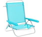 Marbueno Silla Plegable 5 Posiciones Aluminio Aguamarina Playa y Piscina 63X76X78 cm 10309