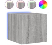 vidaXL Mueble de TV de pared con luces LED 30,5x35x30 cm, Mueble de Salon, Mueble TV, Mueble TV salon, Mesa de TV, Mueble tele