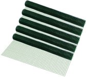 5 rollos de malla de alambre cuadrados - 1 x 5 m / rollo - tela metálica de 25 m - verde [pro.tec]