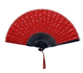Abanicos de mano con alojamiento Rojo de Eastern Wind para Mujeres, abanicos de Boda, abanicos de mano plegable