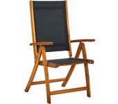 Madera Maciza Acacia Textileno Sillas de Jardín portátiles 6 UDS