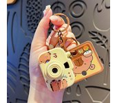 Creative Capybara Keychain Luminous Projection Camera Keyring Cute Cartoon funny bag pendant Backpack Hanging Pendant Gift