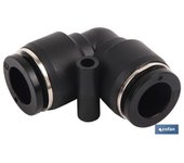 Empalme rapido codo plastico t-6   caja 10 unid.