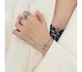 Encanto Pulsera de acero inoxidable para mujer, cadena de bola de acero de doble capa con corazón hueco, joyería para fiesta, amigos, los mejores regalos, pulsera de acero inoxidable de Color dorado para mujer, joyería étnica Cultural
