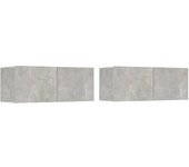 vidaXL Muebles TV 2 uds madera contrachapada 80x30x30 cm, Mueble de Salon, Mueble TV, Mueble TV salon, Mesa de TV, Mueble tele
