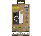 Funda muvit recycletek magsafe shockproof 3m para apple iphone 15 pro max transparente - negra -  Recíbelo en 2-3 días laborables