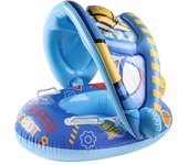 Anillo de natación con sombrilla para bebé, flotador de piscina, Círculo de natación inflable de unicornio, asiento de bebé, juguetes de piscina, fiesta de verano