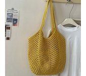 Leisure large capacity cotton woven bag hollow straw bag shoulder bag holiday beach bag