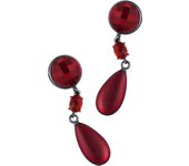 Time Force Tj1122p01 Plata De Ley 925 Pendientes Para Para Mujer Color Granate