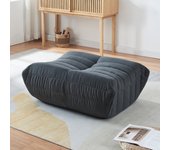 Reposapiés Kodsø tela de microfibra 35x80x65 cm - Negro [en.casa]