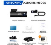 AZDOME Dash Cam M300S 4K+1080P Dual Dash Car Camera Built-in 5.8GHz WiFi GPS Car DVR 24H Parking Mode Night Vision Black Box