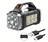 Powerful LED Flashlight COB Camping Rechargeable Lantern Outdoor Portable Searchlight Strong Light Torch Mobile Power Supply