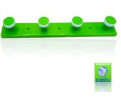 MINOKUA - Perchero Multiuso de 4 Pomos , Ultraresistente , Fabricado en PS , 43 cm x 7 cm , Fabricado en Europa