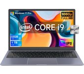 VANWIN Portátil 15,6 pulgadas con 32GB RAM 1TB SSD Portátil, Windows 11 Pro, Procesador Intel i9-8950HK (Hasta 4,8 GHz), Pantalla 1920P FHD, BT 5,1, WiFi 6, USB3.0, type_C, Katería de Lara duración with teclado en Español