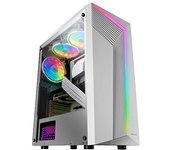 Mars Gaming MC-X7 Blanco, Caja PC Gaming ATX, Frontal ARGB, Ventilador 12cm RGB, Ventana Lateral Completa