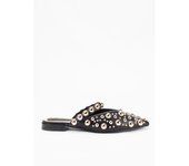 Zueco con Tachuelas Doradas para Mujer en Color Negro