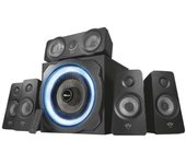 Trust Gaming GXT 658 Tytan - Altavoces 5.1 con Subwoofer de Madera y LED Azul