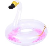 Flotador Hinchable Cisne Blanco con Plumas (37552) para Playa y Piscina +REGALO Pelota Hinchable Playa Multicolor