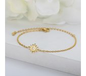 Jewlery Sun Hollow Couple Bracelets For Women Stainless Steel Chain Bracelet Vintage Sunflower Anklet Boho Foot Accessories