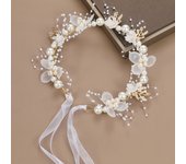 ZAKOL Sweet Romantic Bridal Pearl Flower Hair Headdress Garland Headband Wedding Jewelry Gift