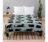 Black Cat Soft Throw Blanket Microplush Warm Blankets Lightweight Tufted Fuzzy Flannel Fleece Throws Blanket for Bed Sofa Couch