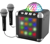Karaoke con 2 microfonos, luces led y disco ball cube sing 300. Con 20 tipos de luces, discoball. Conexión con bluetooth (Cefa 00360)