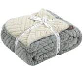 Manterol Manta Plaid Borreguito Zig Zag Trigo Reversible - Suave y Cálido