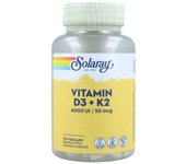 Solaray Vitamin D3 + K2 120v Cápsula