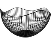 Frutero negro, frutero grande de alambre de 27 x 13 x 10 cm, cesta de fruta negra de metal, duradera