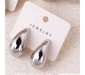 Gold Color Water Drop Earring Stud Simple Design Ins Women Post Earrings 3 Size Available Silver Color Big Surface Girls Jewelry