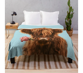 Fleece Throw Blanket Yak Highland Cow Home Decor,Cattle Portrait Art Super Soft Warm Plush Bed TV Blankets for Couch/Sofa/Travel