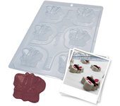 BWB 9693 Molde Especial 3 partes Trufas bombones mariposa Forma con silicona para chocolate caliente de 6 Cavidades 10-30g Plástico PET Tridimensional Accesorios utensilios reposteria