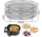 Round Air Fryer Accessories Set Silicone Airfryer Basket Mold Liner Reusable Oven Grill Baking Rack Pizza Cake Pan Tray