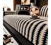 Warm Jacquard Tuffed Fleece Anti-Slip Sofa Cover for Living Room Couch Seat Cover, Universal Sofa Slipcover Furniture Towel