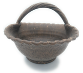 Maceta artesanal cesta de barro rustica exterior e interior 28 cm alto x 40 cm ancho