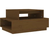 vidaXL Mesa de centro madera maciza de pino 80x55x40,5 cm Natural, Blanco, Gris Mesita de Salón o Comedor o Auxiliar Mesa de Café Meuble Salón