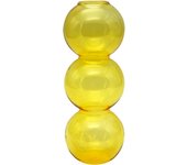 CAPRILO REGALOS & DECORACIÓN Figura Decorativa de Vidrio "Jarrón Amarillo Bolas ". Floreros. Cristal. Adornos y Esculturas. Decoración Hogar. Regalos Originales. 6 x 6 x 16,50 cm