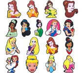 1-17pcs MINISO Hot Toys Princess Seri Series Shoe Charms For Croc Sandals, PVC Shoe Decorations Accessories Christmas Gif