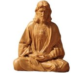 Estatua de Jesús, estatuilla de Jesús meditando, adorno de resina hecho a mano escultura religiosa, decoración de escritorio de Navidad de Pascua, estatua de meditación para decoración de estante de escritorio del hogar, estilo A 5.9 in