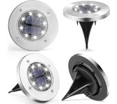 Luces Solares de suelo, 4 paquetes de luces Solares de disco en el exterior, 8 LED impermeables en el suelo