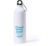 MERCHANDMANIA Bidón Grande 800 ml acero inoxidable frase motivadora cuando quieres puedes deporte deportivo con mosqueton botella