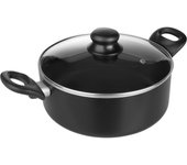 IBILI - Cacerola con tapa de cristal, Aluminio, 20 cms, Antiadherente, Apta para induccion