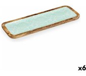 Centro de Mesa Blanco Marrón Verde Hoja de planta 45 x 15 cm (6 Unidades)