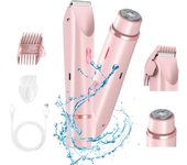 Electric Shaver for Women Waterproof Wet & Dry Hair Razors 2 in 1 Double Head Dual Bikini Hair Trimmer Detachable Head Shaver
