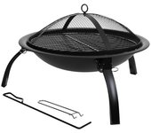 Barbacoa Exterior De Metal Con Parrilla Negro 51x51x39cm, El mejor complemento para tu hogar