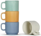 Juego de 4 tazas de café de 7 oz para café con leche, Capuchin y Cacao con ASA, coloridas