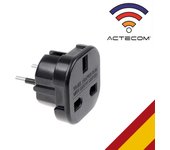 Actecom Adaptador Enchufe 3 Pin UK Inglés Reino Unido Tipo G a 2 Pin Europeo UE Modelo C E F Universal Adapter Corriente
