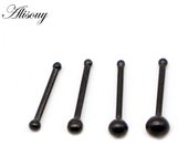 Alisouy 4PCS Surgical Stainless Steel Ball Nose Screw Ring L Rose Gold Color Nose Stud Retainer Holder Piercing Body Jewelry 20g